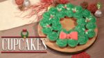 Corona navideña de cupcakes